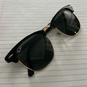 Ray-ban black and gold sunglasses